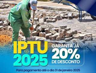 Os contribuintes de Parnamirim têm até o dia 31 deste mês para pagar a cota única do Imposto Predial e Territorial Urbano (IPTU) 2025 com um desconto de 20%