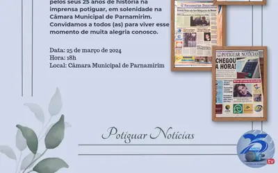 Potiguar Notícias celebra 25 anos de fundação e recebe homenagem na Câmara Municipal de Parnamirim nesta segunda-feira (25)