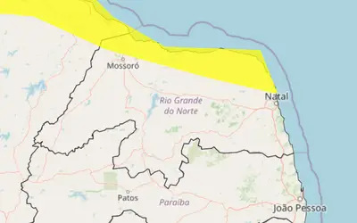 Inmet publica alerta amarelo de chuvas intensas em 32 cidades do litoral potiguar; veja lista